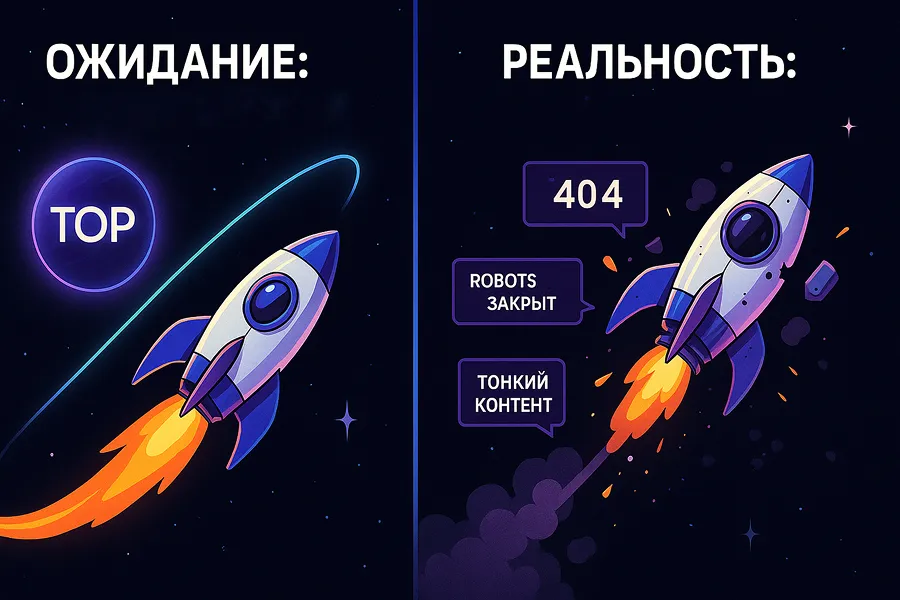 Частые ошибки перед стартом SEO